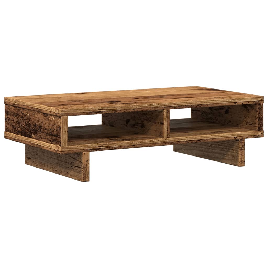 antik fa színű szerelt fa monitorállvány 50 x 27 x 15 cm