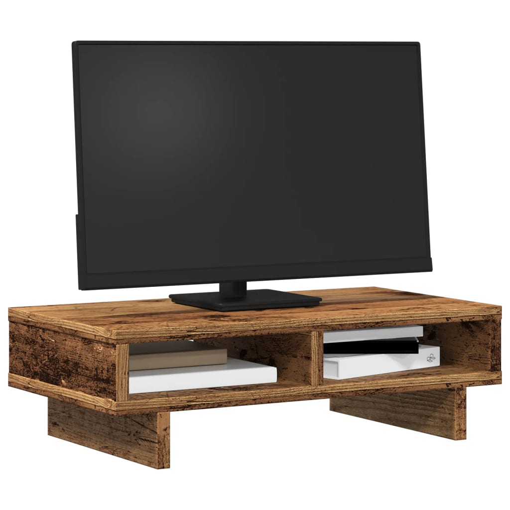 antik fa színű szerelt fa monitorállvány 50 x 27 x 15 cm