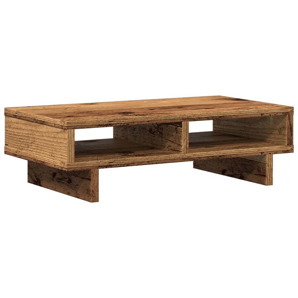 antik fa színű szerelt fa monitorállvány 50 x 27 x 15 cm