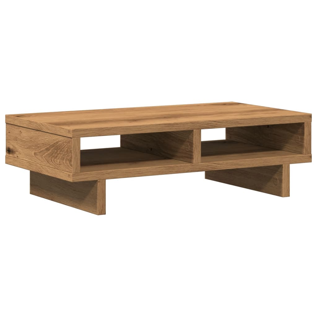 kézműves tölgy színű szerelt fa monitorállvány 50 x 27 x 15 cm