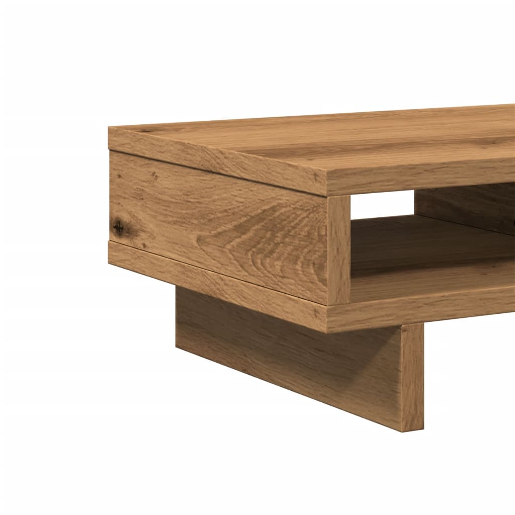 kézműves tölgy színű szerelt fa monitorállvány 50 x 27 x 15 cm