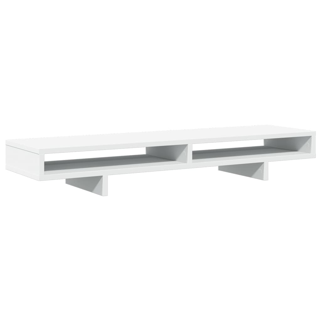 fehér szerelt fa monitorállvány 100 x 27 x 15 cm