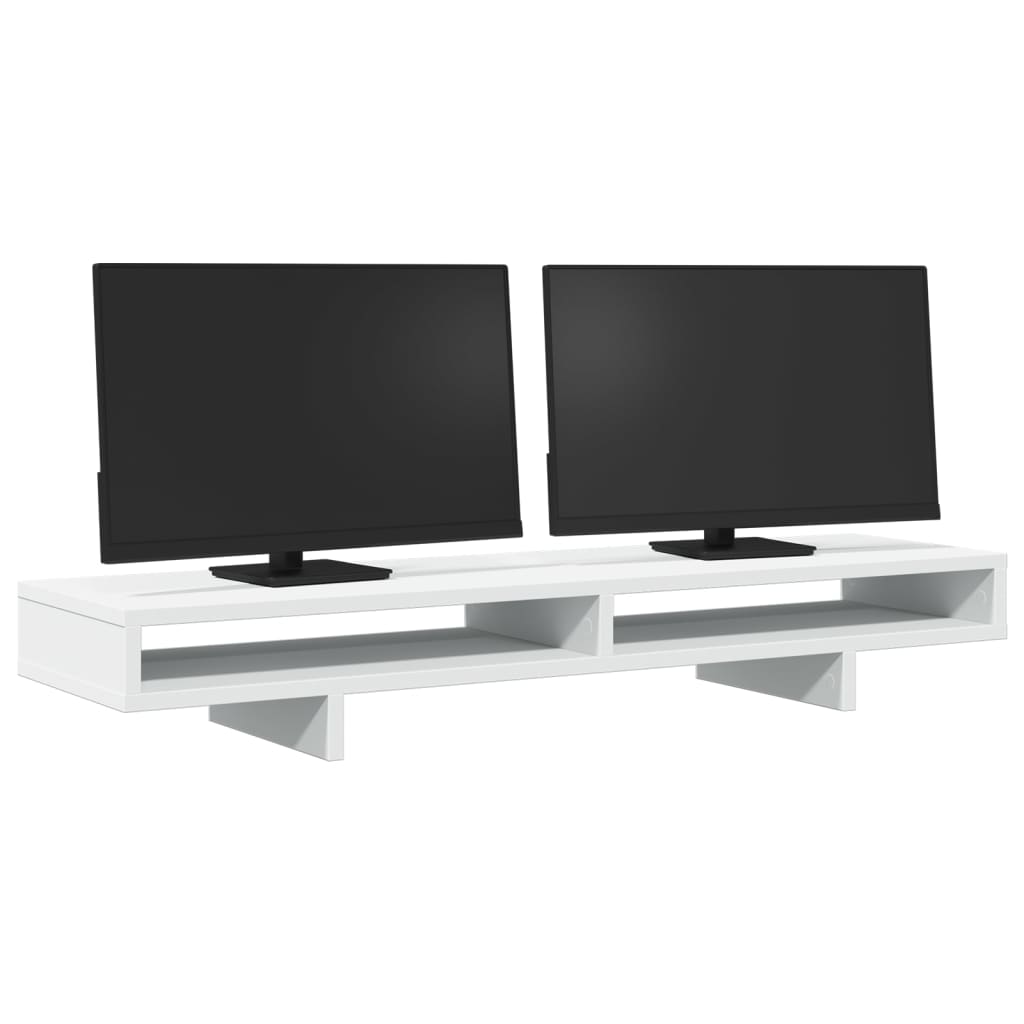 fehér szerelt fa monitorállvány 100 x 27 x 15 cm