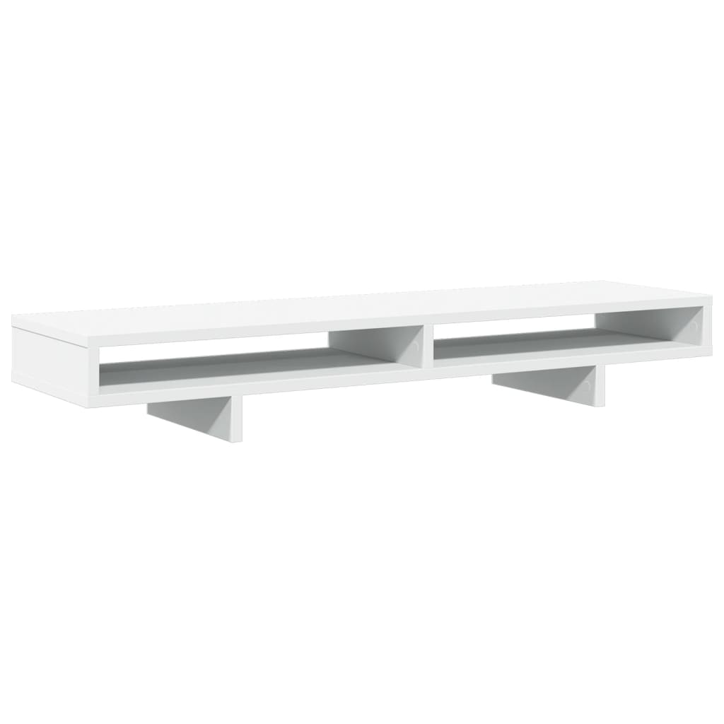 fehér szerelt fa monitorállvány 100 x 27 x 15 cm