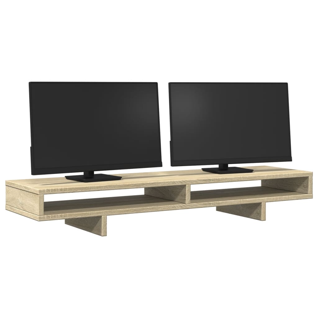 sonoma tölgy színű szerelt fa monitorállvány 100 x 27 x 15 cm