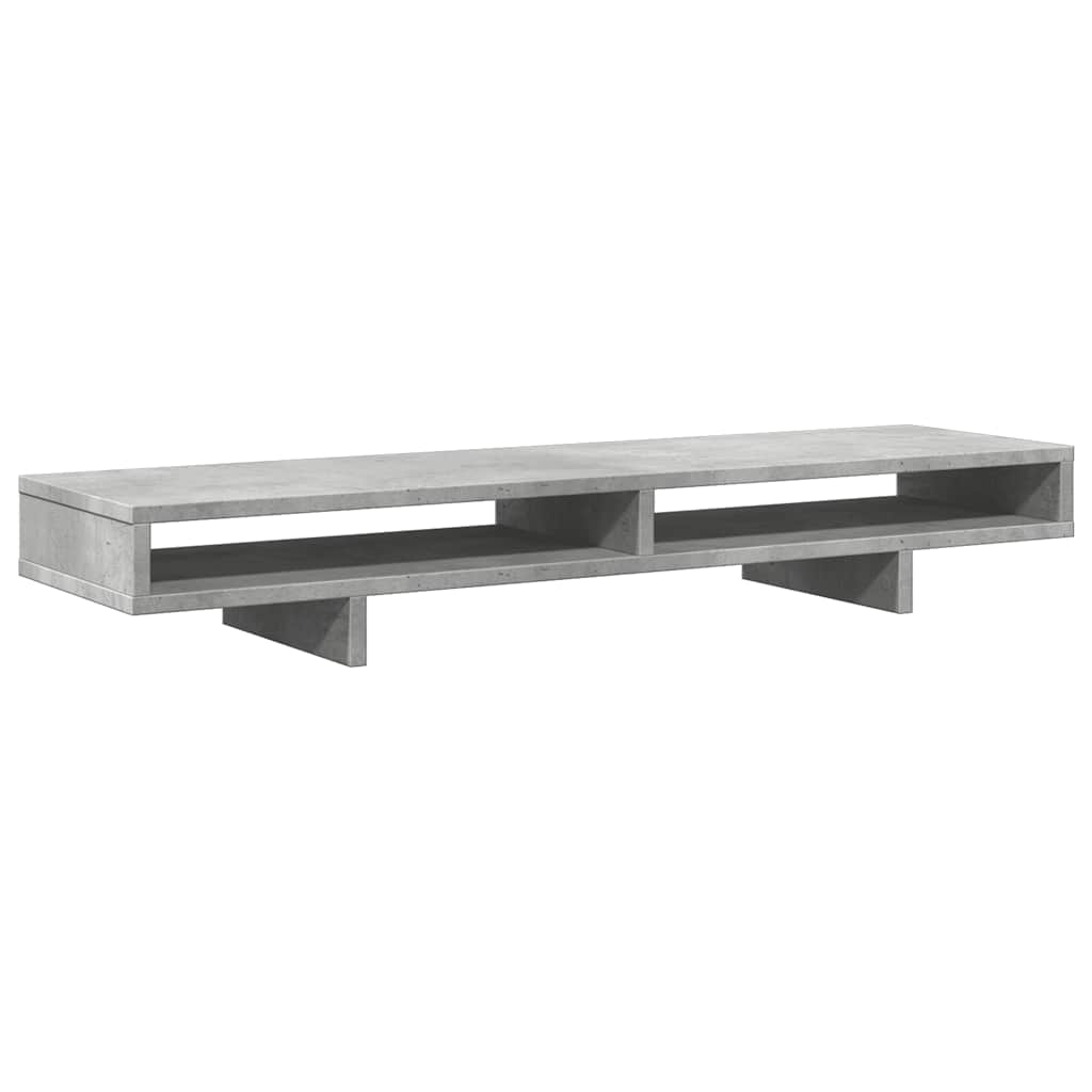 betonszürke szerelt fa monitorállvány 100 x 27 x 15 cm