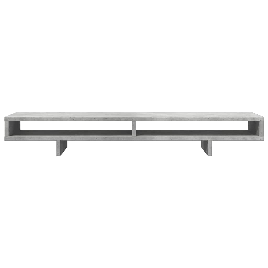 betonszürke szerelt fa monitorállvány 100 x 27 x 15 cm
