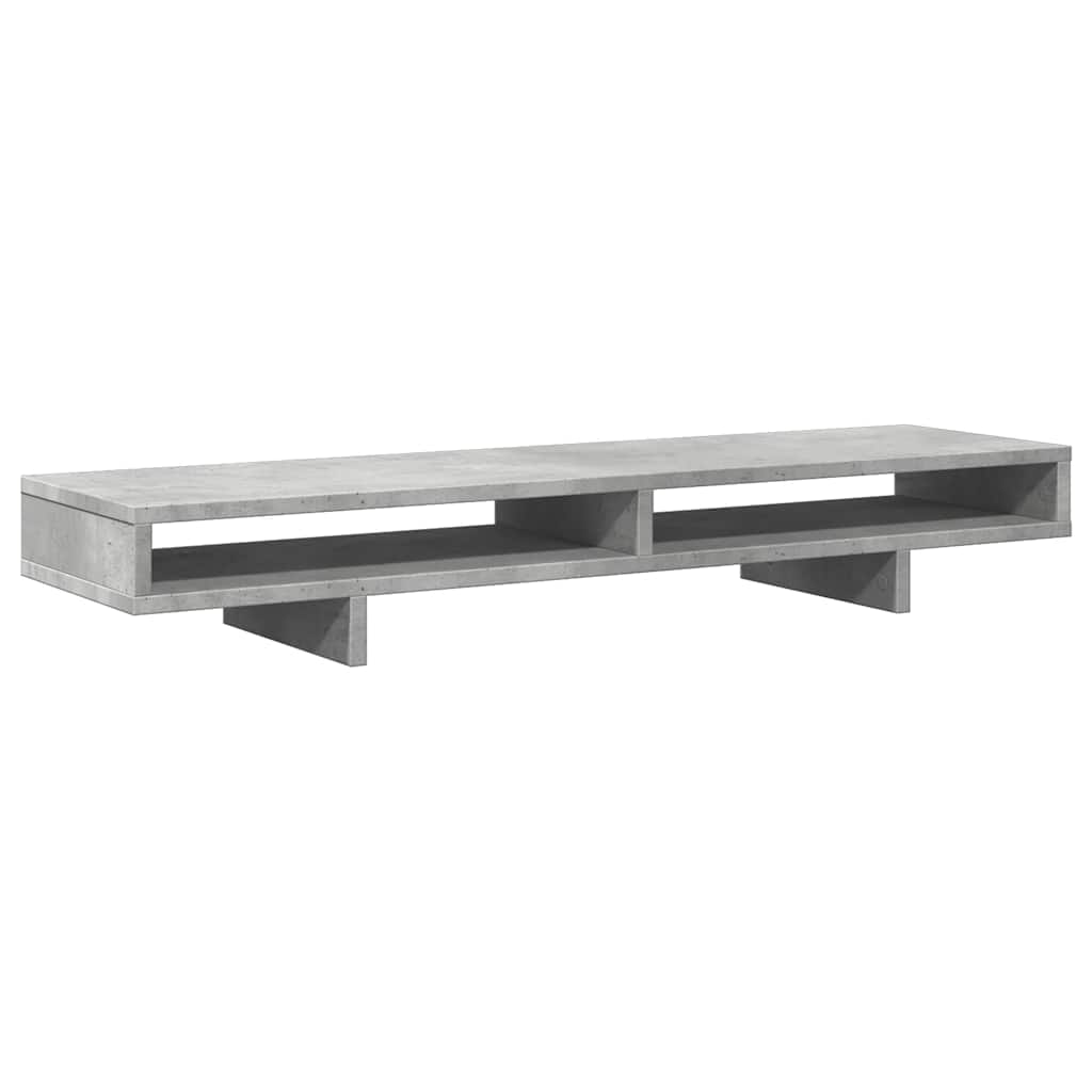 betonszürke szerelt fa monitorállvány 100 x 27 x 15 cm
