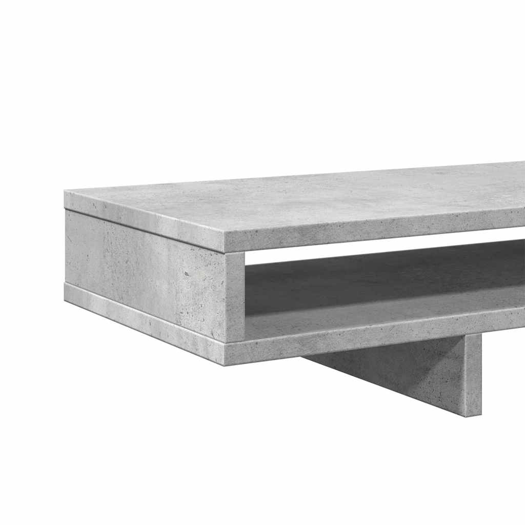 betonszürke szerelt fa monitorállvány 100 x 27 x 15 cm