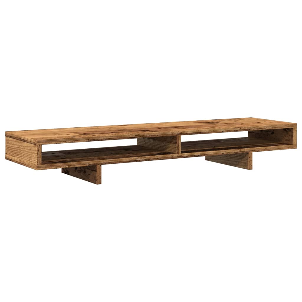 antik fa színű szerelt fa monitorállvány 100 x 27 x 15 cm