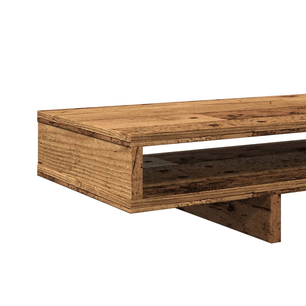 antik fa színű szerelt fa monitorállvány 100 x 27 x 15 cm