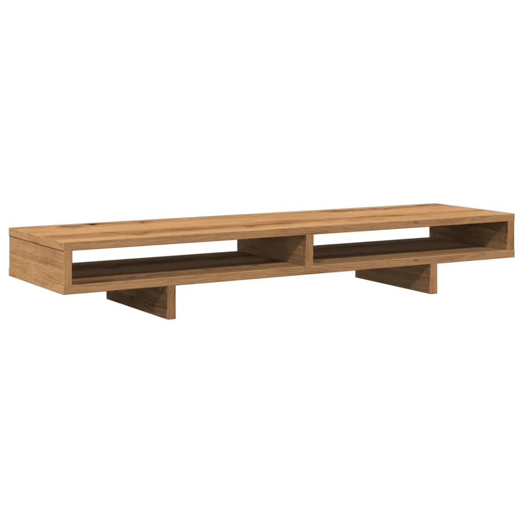 kézműves tölgy színű szerelt fa monitorállvány 100 x 27 x 15 cm