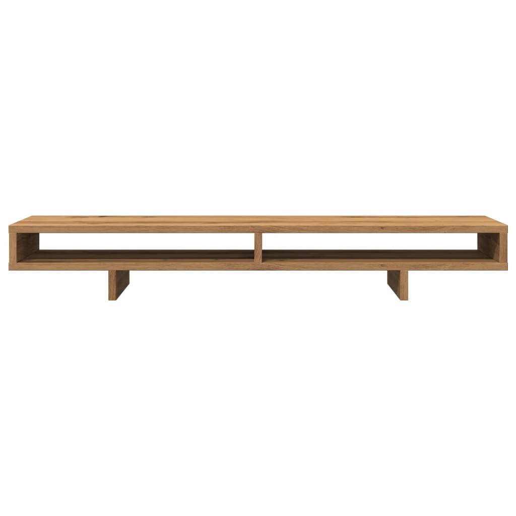 kézműves tölgy színű szerelt fa monitorállvány 100 x 27 x 15 cm