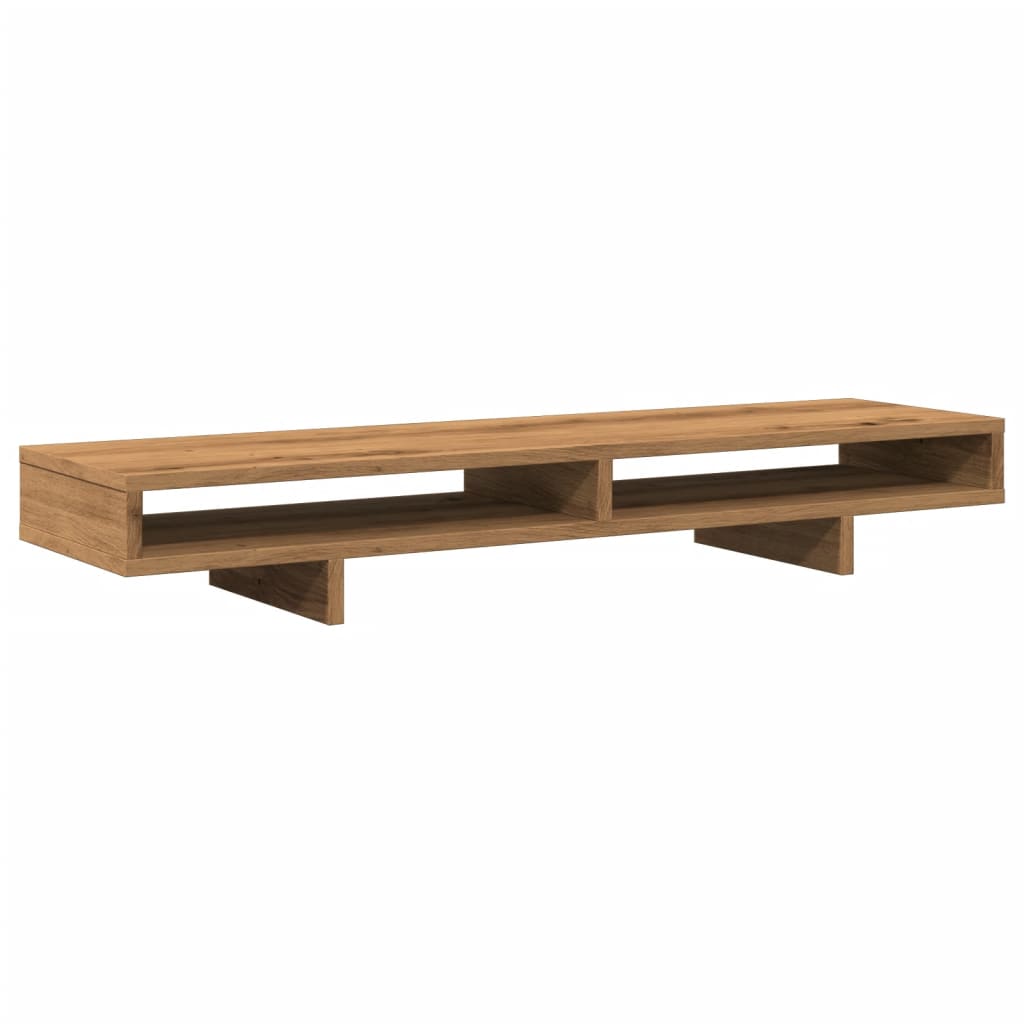 kézműves tölgy színű szerelt fa monitorállvány 100 x 27 x 15 cm