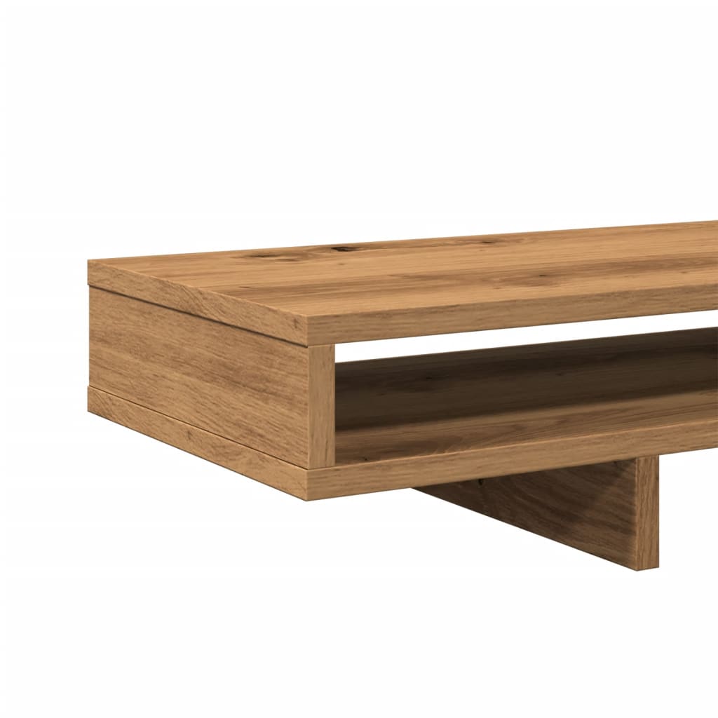 kézműves tölgy színű szerelt fa monitorállvány 100 x 27 x 15 cm
