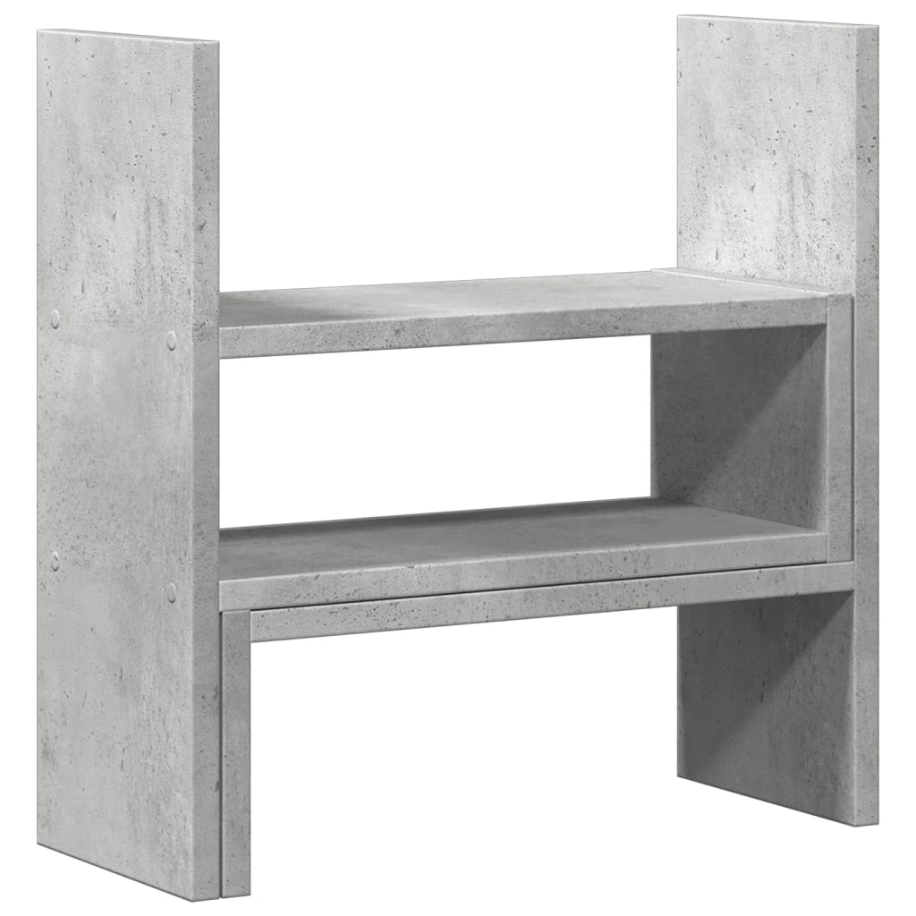 betonszürke szerelt fa állítható íróasztal-szervező 40x17x41 cm