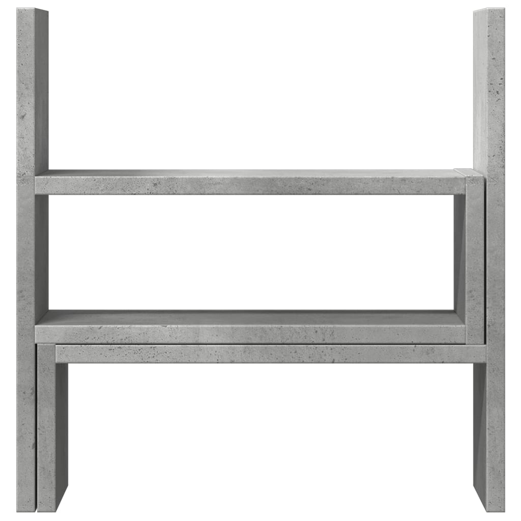 betonszürke szerelt fa állítható íróasztal-szervező 40x17x41 cm
