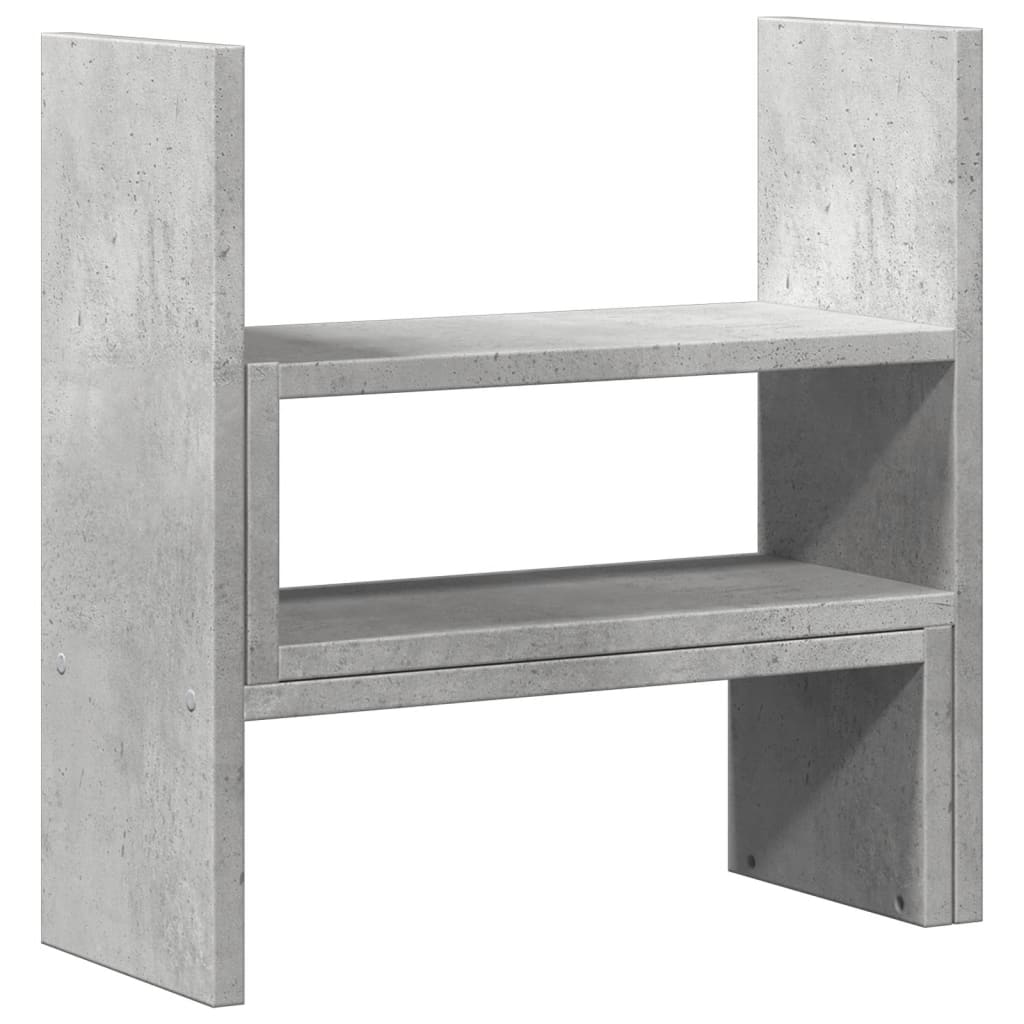 betonszürke szerelt fa állítható íróasztal-szervező 40x17x41 cm