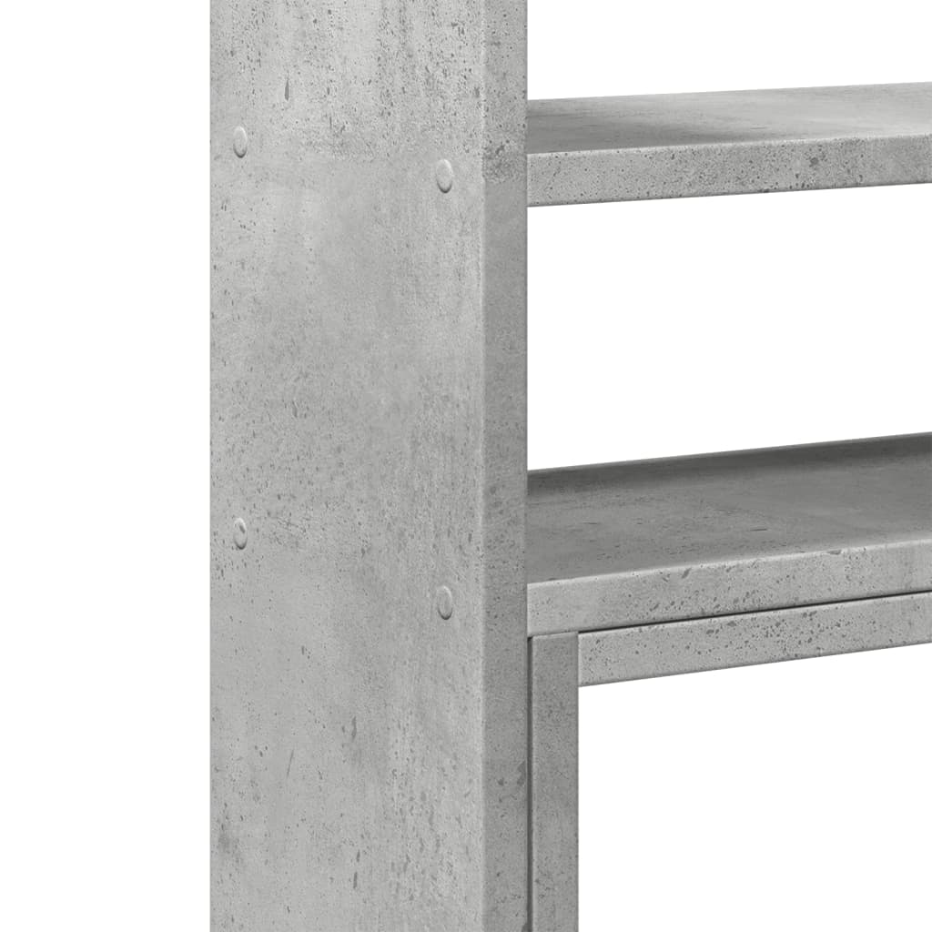betonszürke szerelt fa állítható íróasztal-szervező 40x17x41 cm