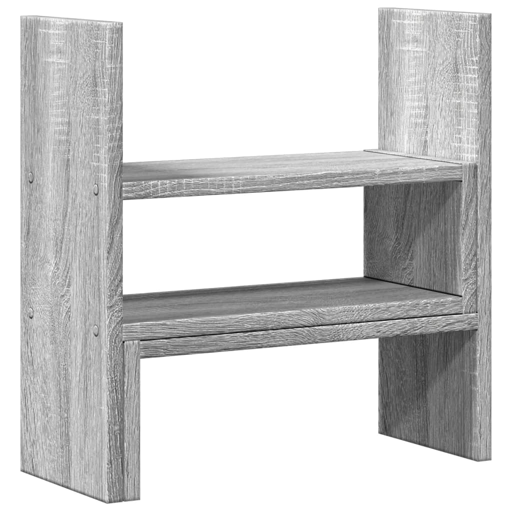 szürke sonoma szerelt fa állítható asztali szervező 40x17x41 cm