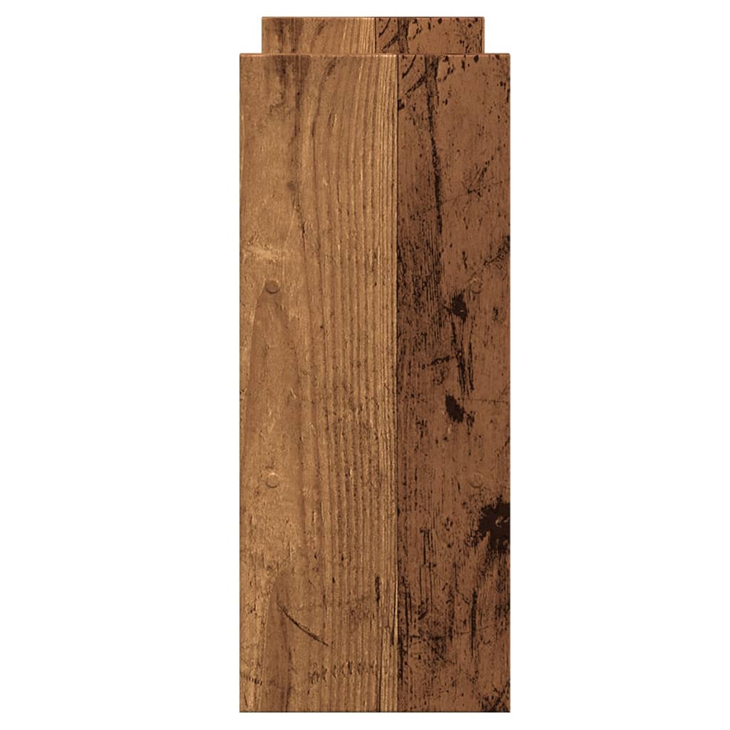 antik fa színű szerelt fa állítható asztali szervező 40x17x41cm