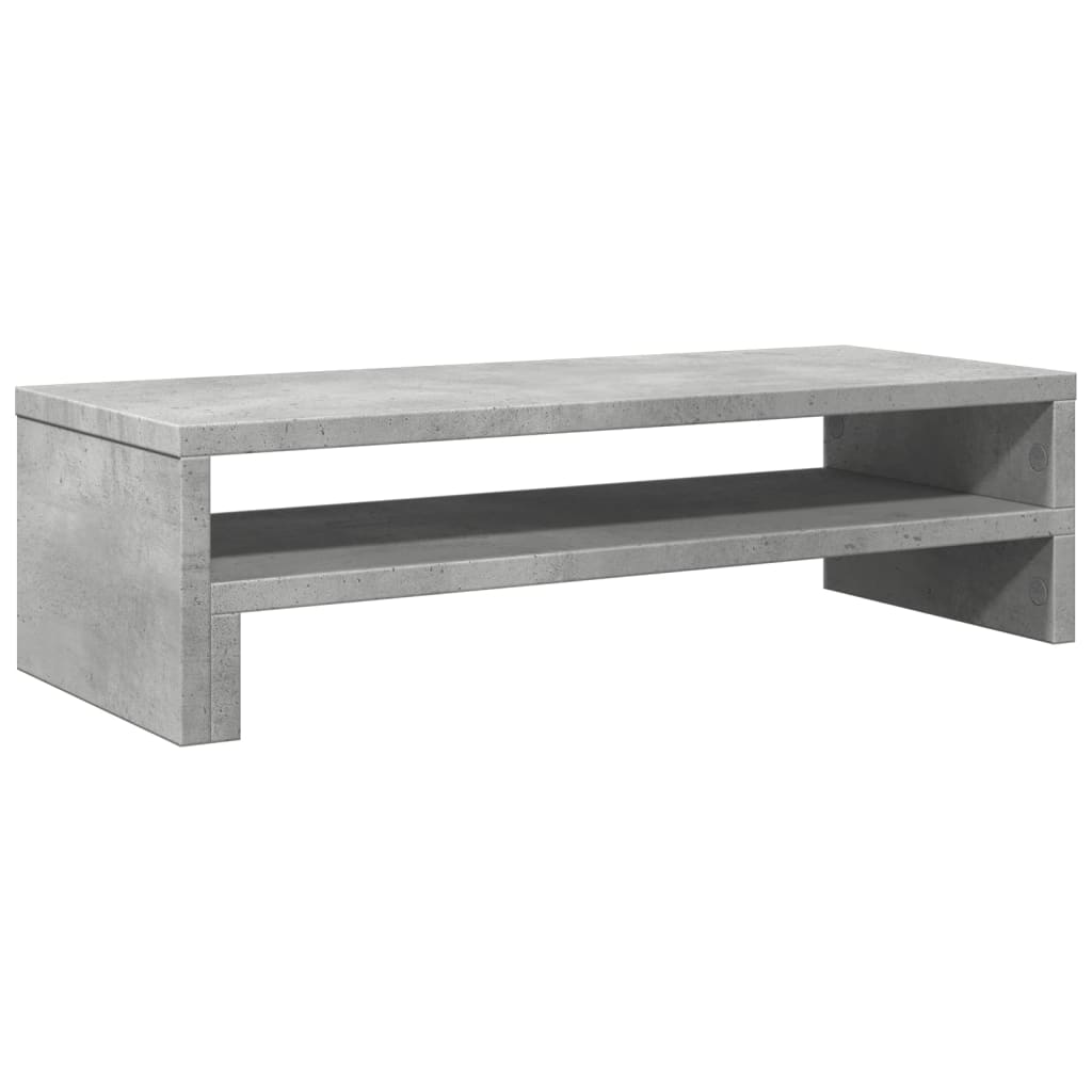 betonszürke szerelt fa monitorállvány 54 x 22 x 15 cm