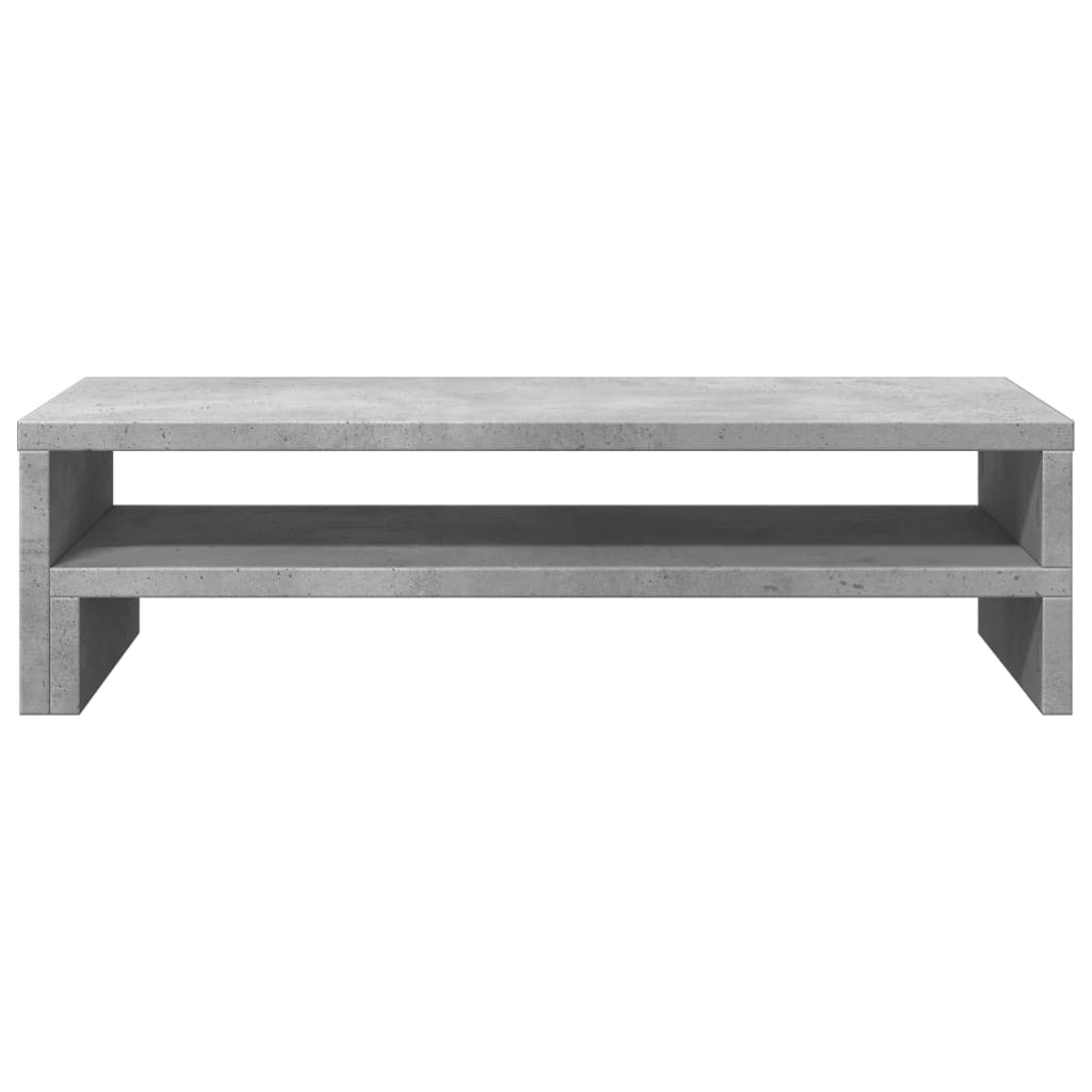 betonszürke szerelt fa monitorállvány 54 x 22 x 15 cm