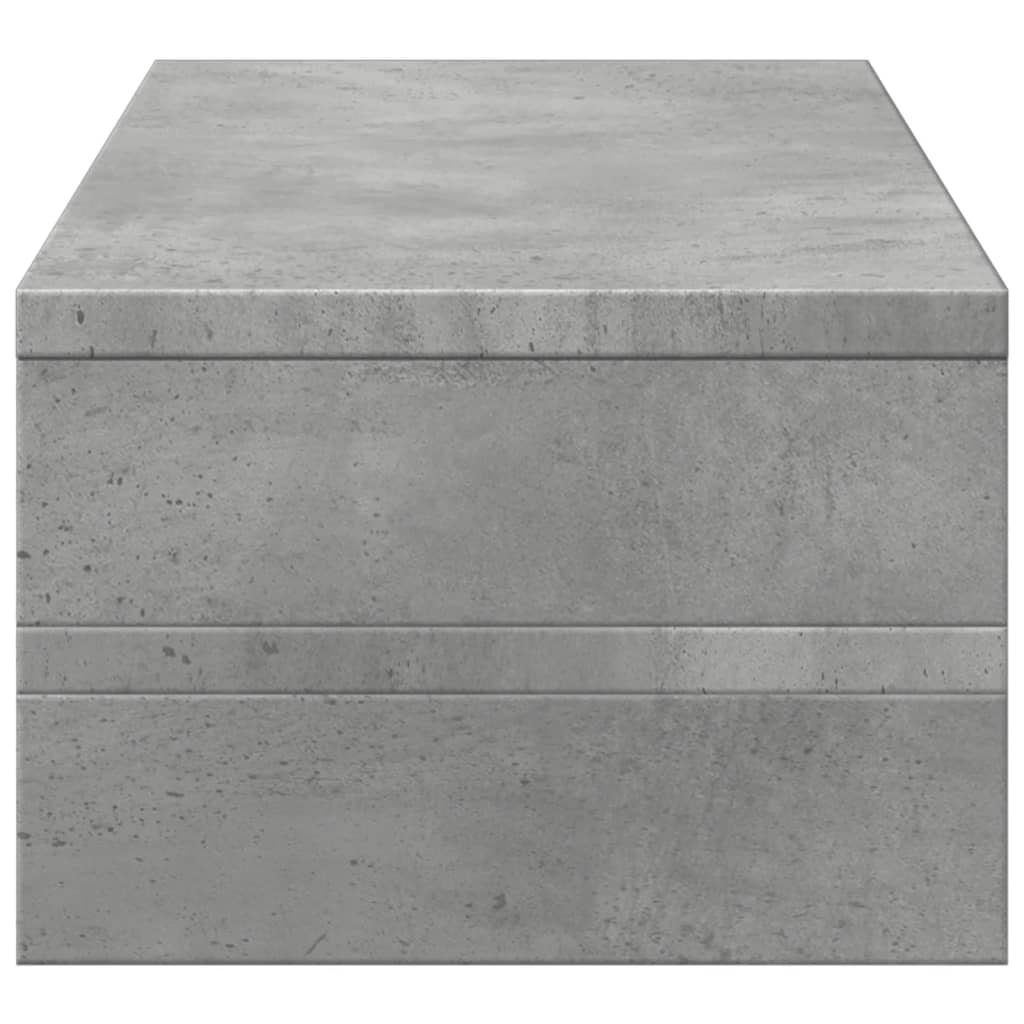 betonszürke szerelt fa monitorállvány 54 x 22 x 15 cm
