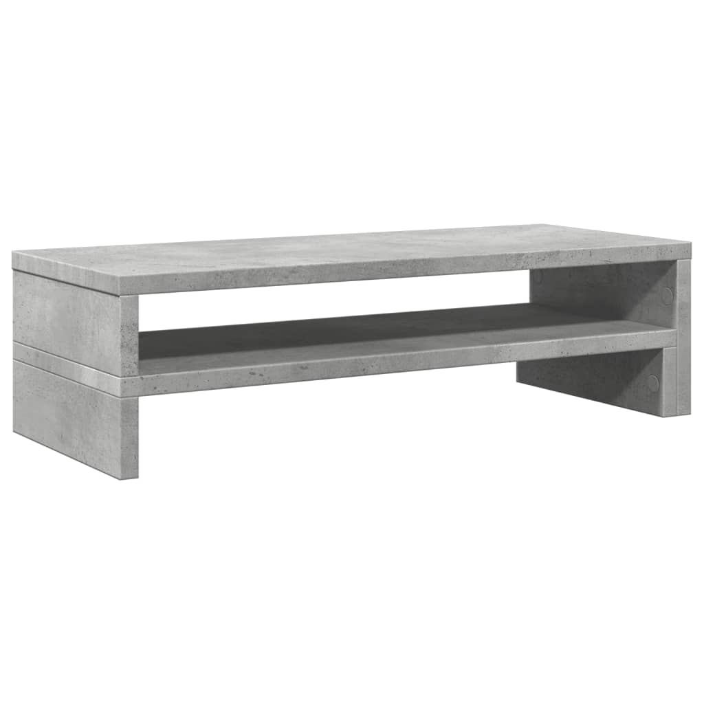 betonszürke szerelt fa monitorállvány 54 x 22 x 15 cm