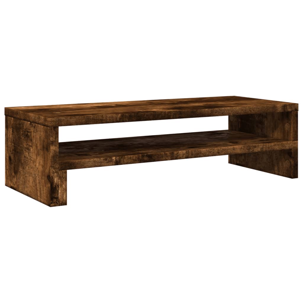 füstös tölgy színű szerelt fa monitorállvány 54 x 22 x 15 cm