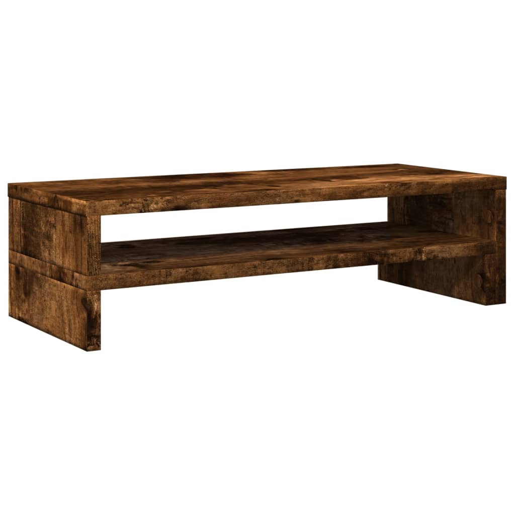 füstös tölgy színű szerelt fa monitorállvány 54 x 22 x 15 cm