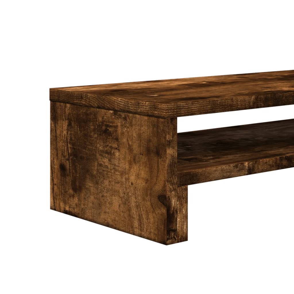 füstös tölgy színű szerelt fa monitorállvány 54 x 22 x 15 cm