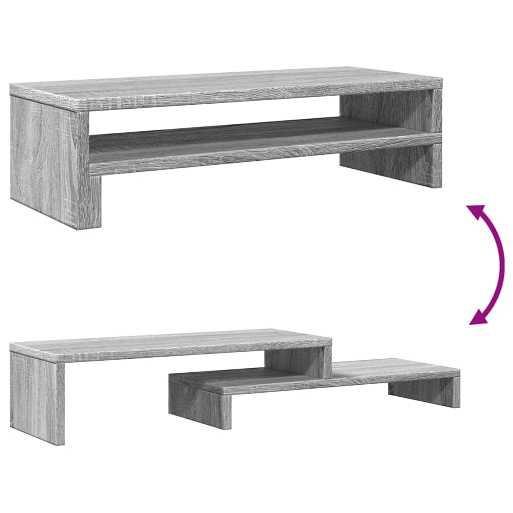 szürke sonoma színű szerelt fa monitorállvány 54 x 22 x 15 cm