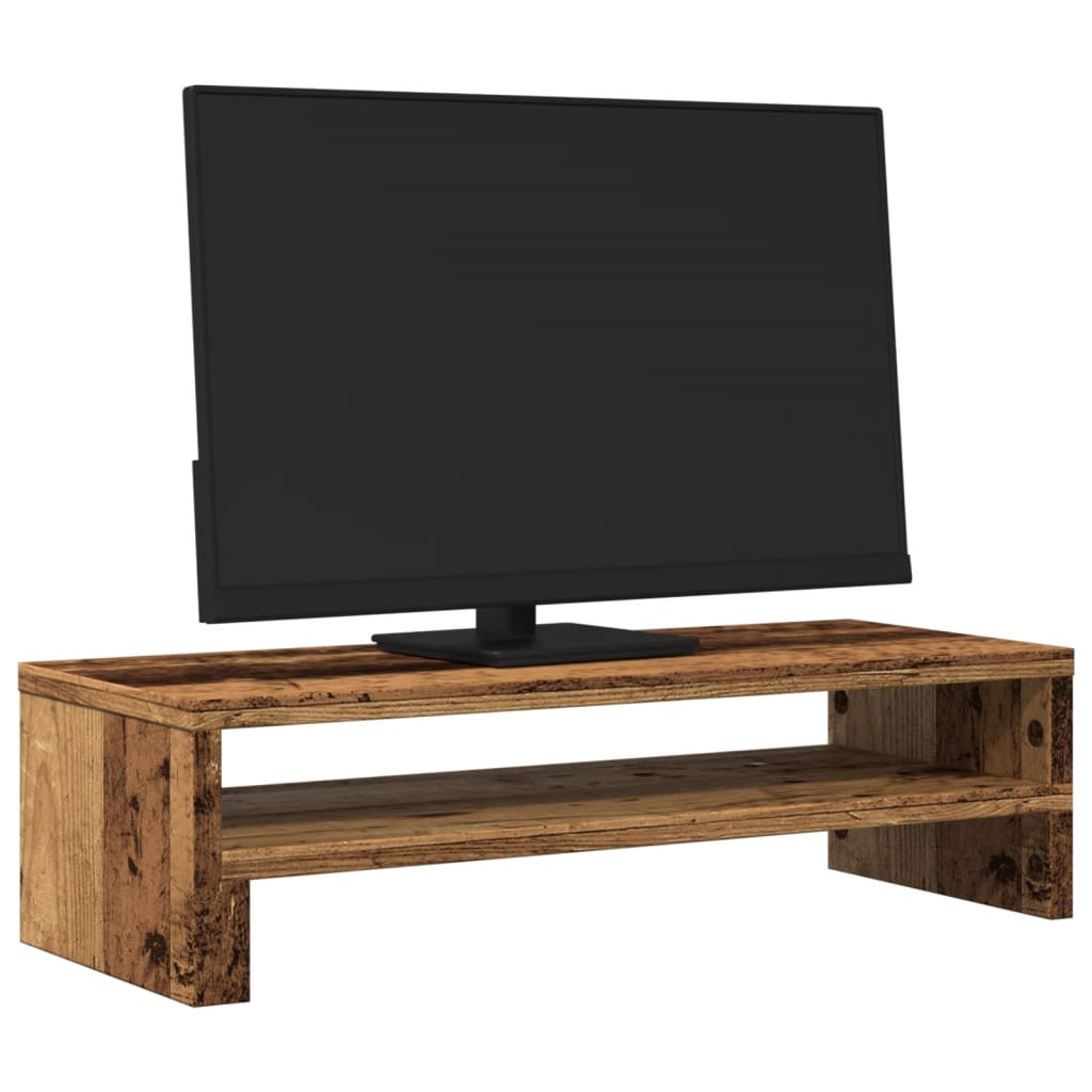 antik fa színű szerelt fa monitorállvány 54 x 22 x 15 cm