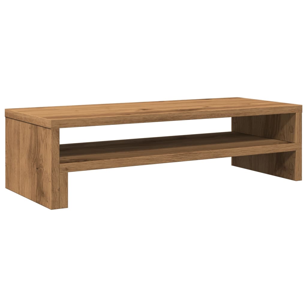 kézműves tölgy színű szerelt fa monitorállvány 54 x 22 x 15 cm