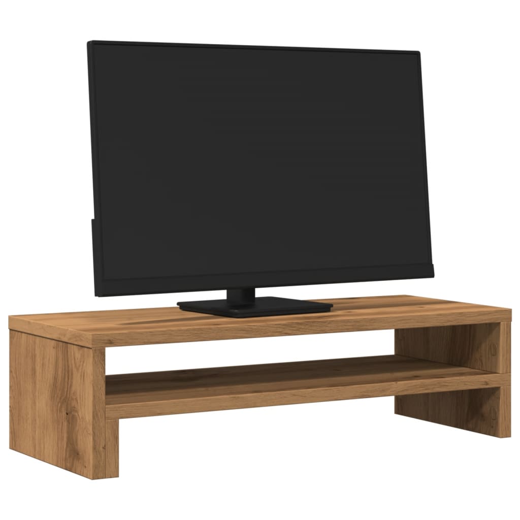 kézműves tölgy színű szerelt fa monitorállvány 54 x 22 x 15 cm