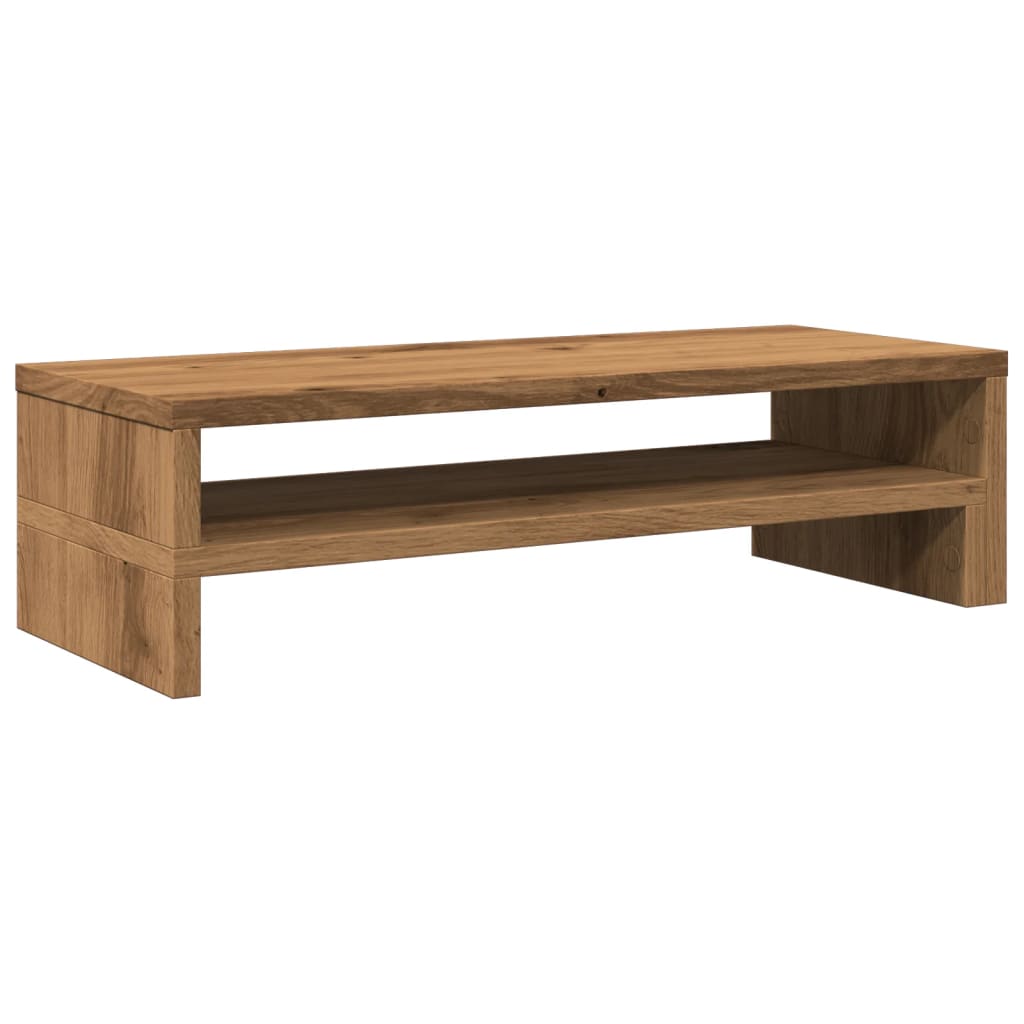kézműves tölgy színű szerelt fa monitorállvány 54 x 22 x 15 cm