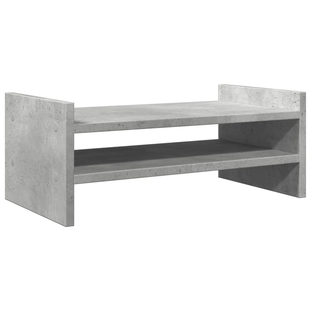 betonszürke szerelt fa monitorállvány 50 x 27 x 20 cm