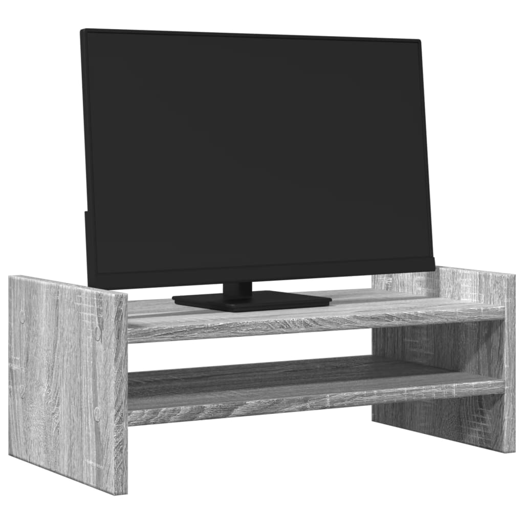 szürke sonoma színű szerelt fa monitorállvány 50 x 27 x 20 cm