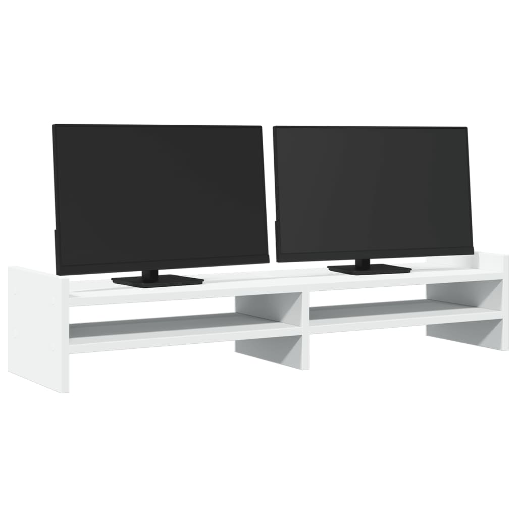 fehér szerelt fa monitorállvány 100 x 27 x 20 cm