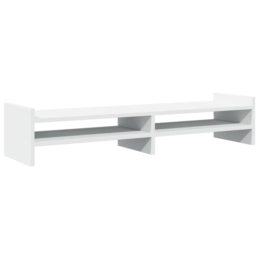 fehér szerelt fa monitorállvány 100 x 27 x 20 cm