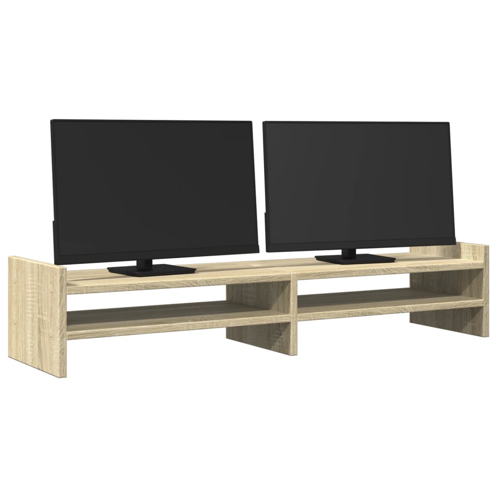 sonoma tölgy színű szerelt fa monitorállvány 100 x 27 x 20 cm