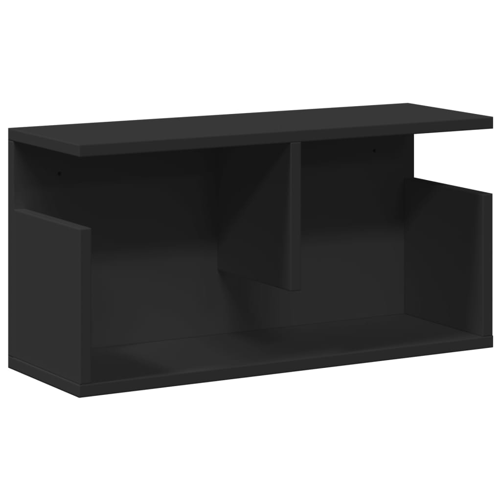 fekete szerelt fa faliszekrény 60 x 20 x 30 cm