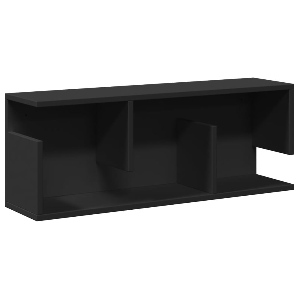 fekete szerelt fa faliszekrény 80 x 20 x 30 cm
