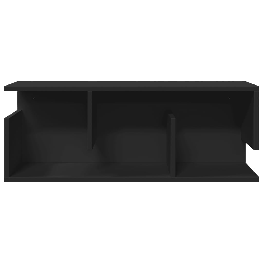 fekete szerelt fa faliszekrény 80 x 20 x 30 cm