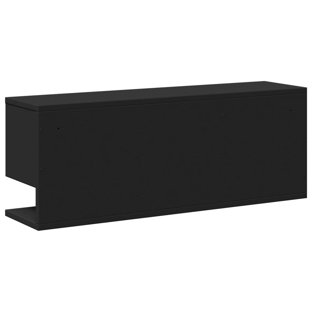 fekete szerelt fa faliszekrény 80 x 20 x 30 cm