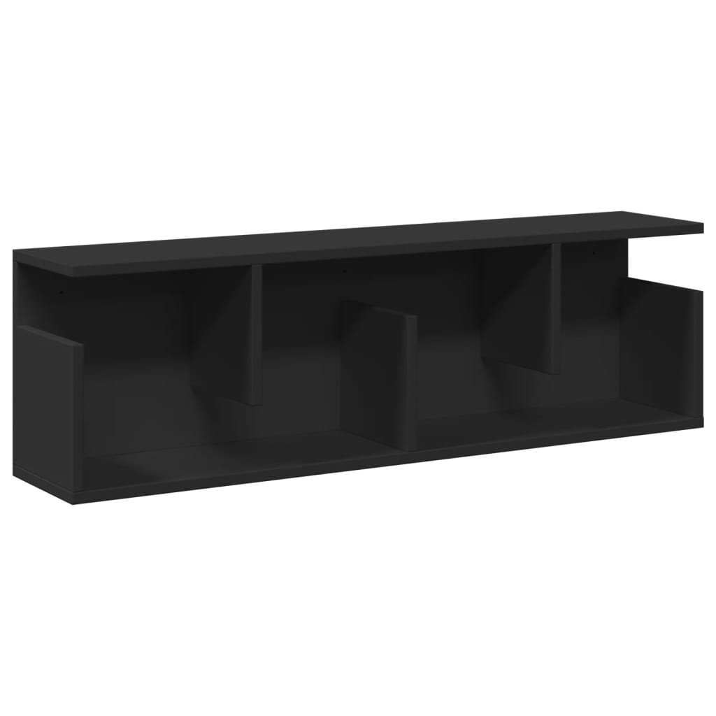 fekete szerelt fa faliszekrény 100 x 20 x 30 cm