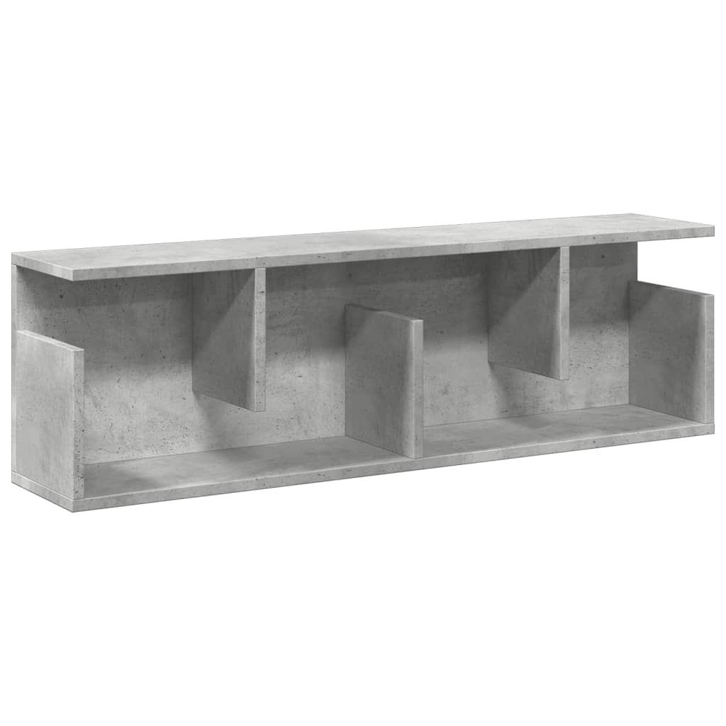 betonszürke szerelt fa faliszekrény 100 x 20 x 30 cm