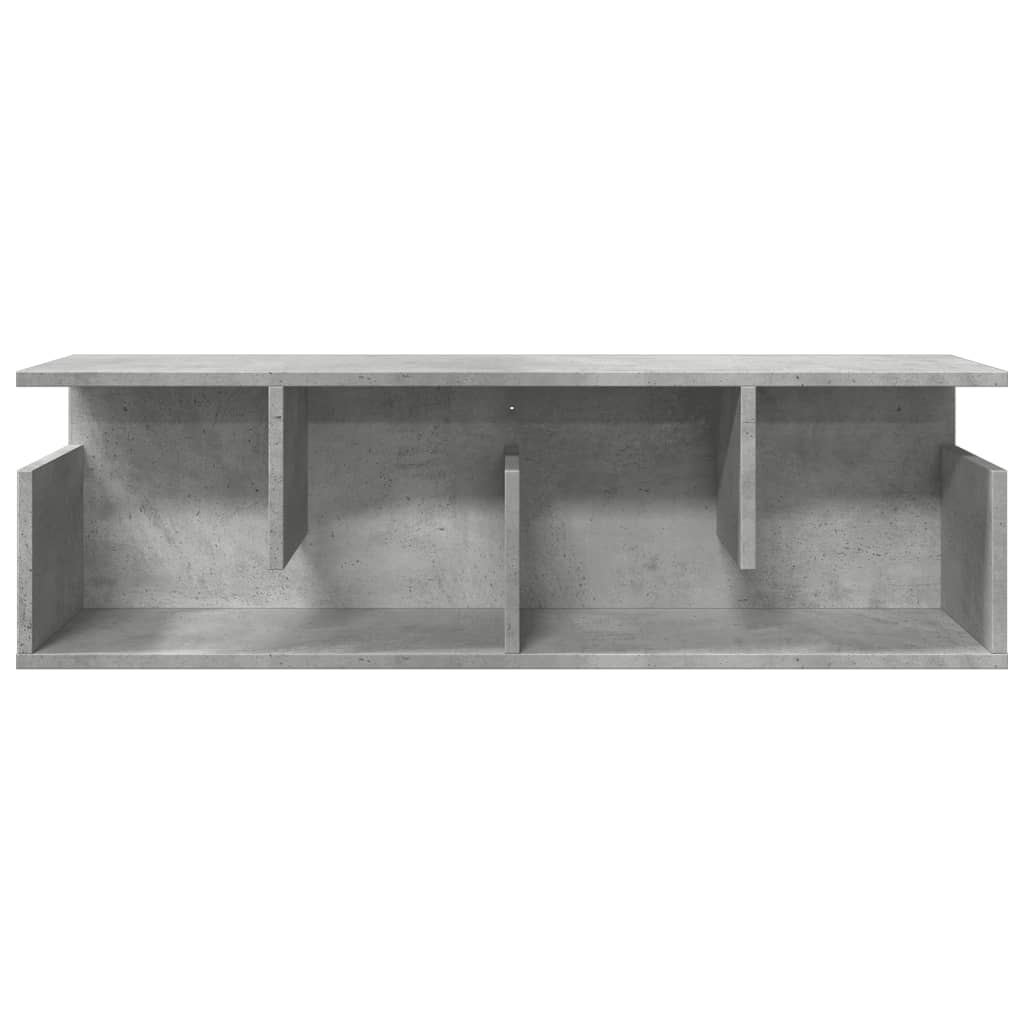 betonszürke szerelt fa faliszekrény 100 x 20 x 30 cm