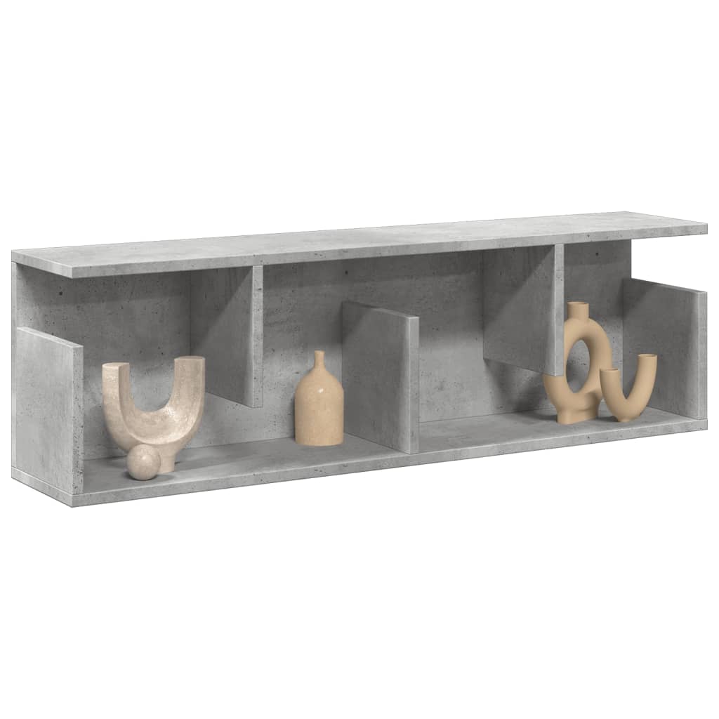betonszürke szerelt fa faliszekrény 100 x 20 x 30 cm